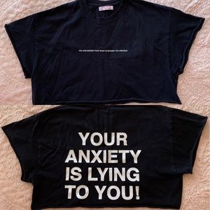 We’re Not Really Strangers Crop Top, Black, fits sizes S-L